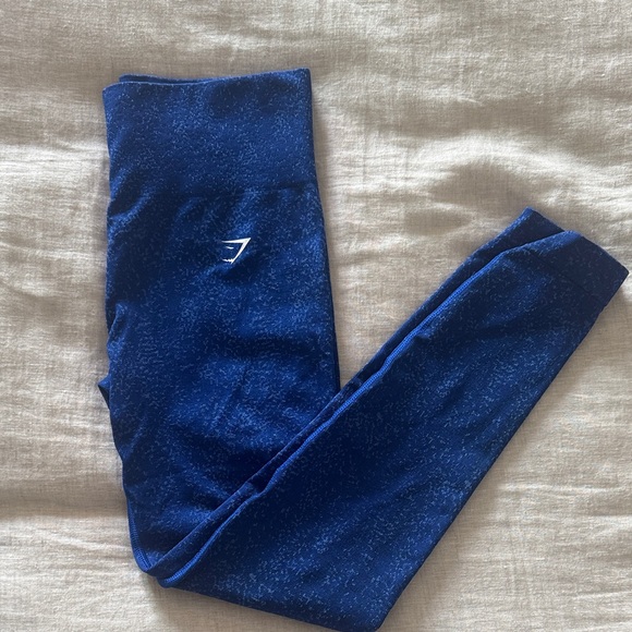 Gymshark Navy Leggings with Logo - Picture 1 of 3